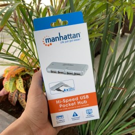 HUB USB MANHATTAN POCKET 4 PUERTOS 2.0 GRIS