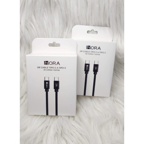 CABLE TIPO C A C  2M 3A NEGRO 1HORA CAB267