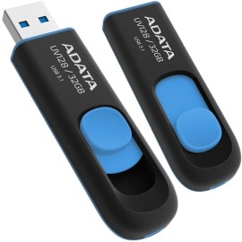 MEMORIA FLASH ADATA UV128 32GB USB 3.0 NEGRO/AZUL (AUV128-32G-RBE)